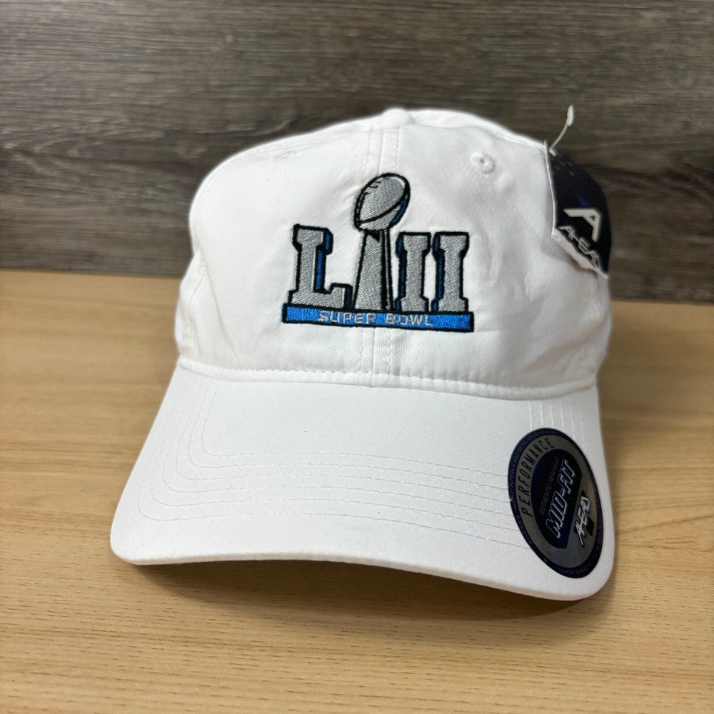 Super Bowl Hat Cap Strap Back White LII NFL Football Adjustable